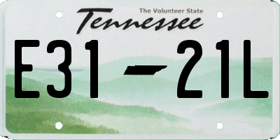 TN license plate E3121L