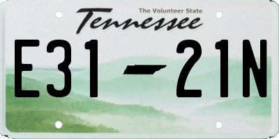 TN license plate E3121N