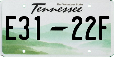 TN license plate E3122F