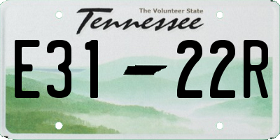 TN license plate E3122R