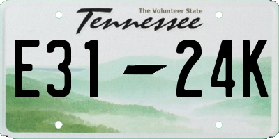 TN license plate E3124K