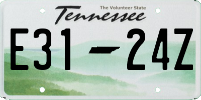 TN license plate E3124Z