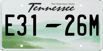 TN license plate E3126M