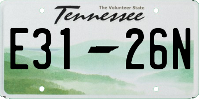 TN license plate E3126N