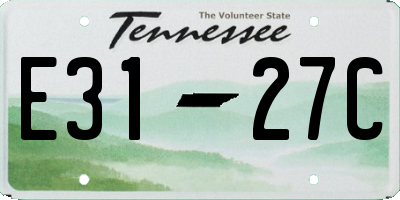 TN license plate E3127C