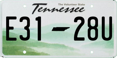 TN license plate E3128U