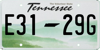 TN license plate E3129G
