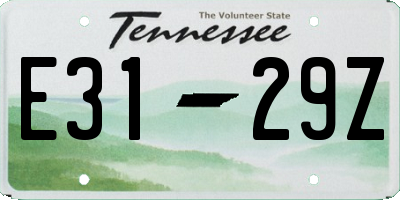 TN license plate E3129Z