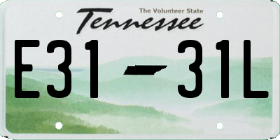 TN license plate E3131L