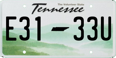 TN license plate E3133U