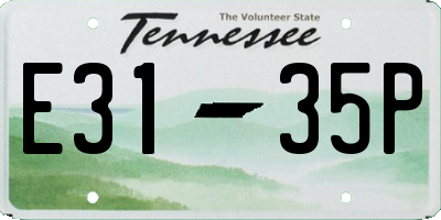 TN license plate E3135P