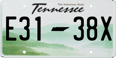 TN license plate E3138X