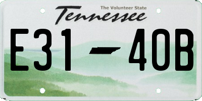 TN license plate E3140B
