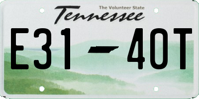 TN license plate E3140T