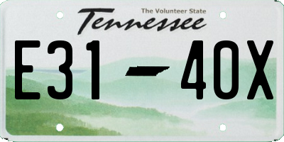 TN license plate E3140X