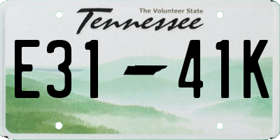 TN license plate E3141K