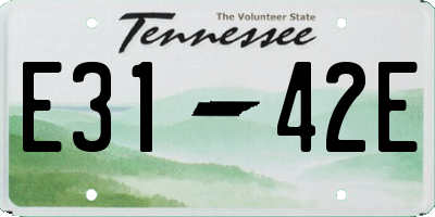 TN license plate E3142E