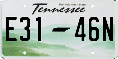 TN license plate E3146N