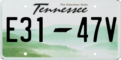 TN license plate E3147V