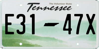 TN license plate E3147X