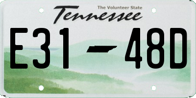 TN license plate E3148D