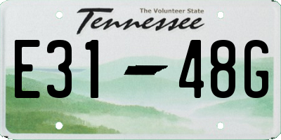 TN license plate E3148G