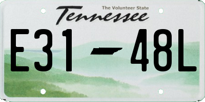 TN license plate E3148L