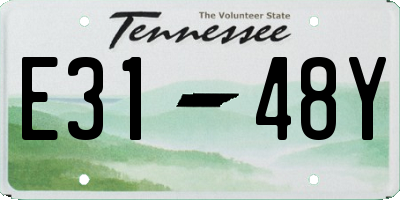 TN license plate E3148Y