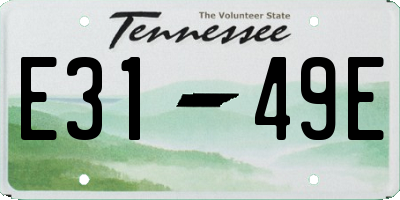 TN license plate E3149E