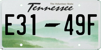 TN license plate E3149F
