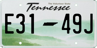 TN license plate E3149J