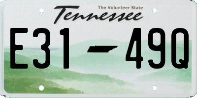 TN license plate E3149Q