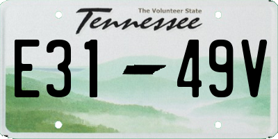 TN license plate E3149V