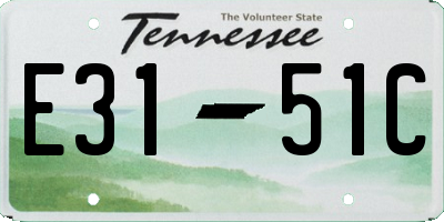 TN license plate E3151C