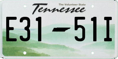 TN license plate E3151I