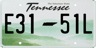 TN license plate E3151L