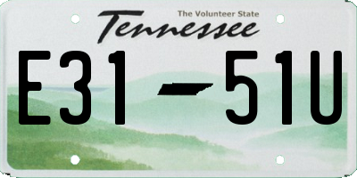 TN license plate E3151U