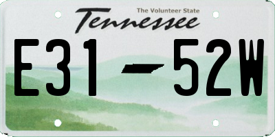 TN license plate E3152W