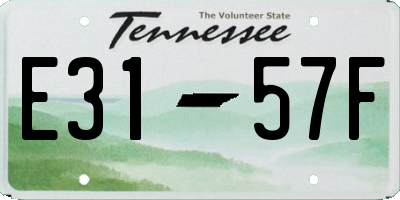 TN license plate E3157F
