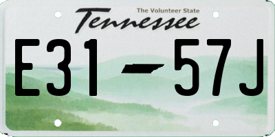 TN license plate E3157J