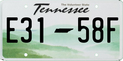 TN license plate E3158F