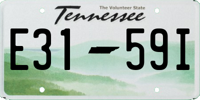 TN license plate E3159I