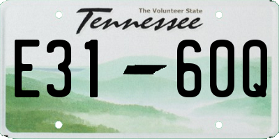 TN license plate E3160Q