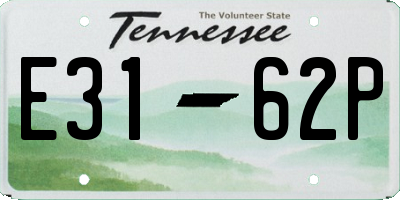 TN license plate E3162P