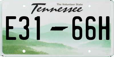 TN license plate E3166H