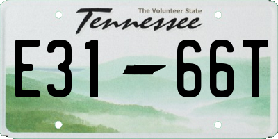 TN license plate E3166T