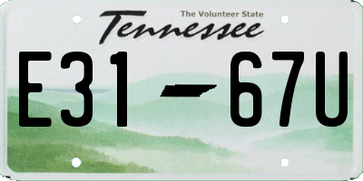TN license plate E3167U