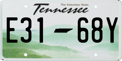 TN license plate E3168Y