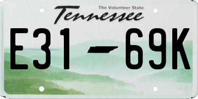 TN license plate E3169K