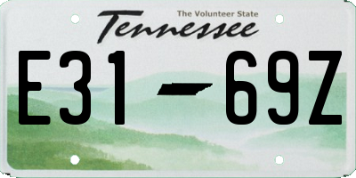 TN license plate E3169Z